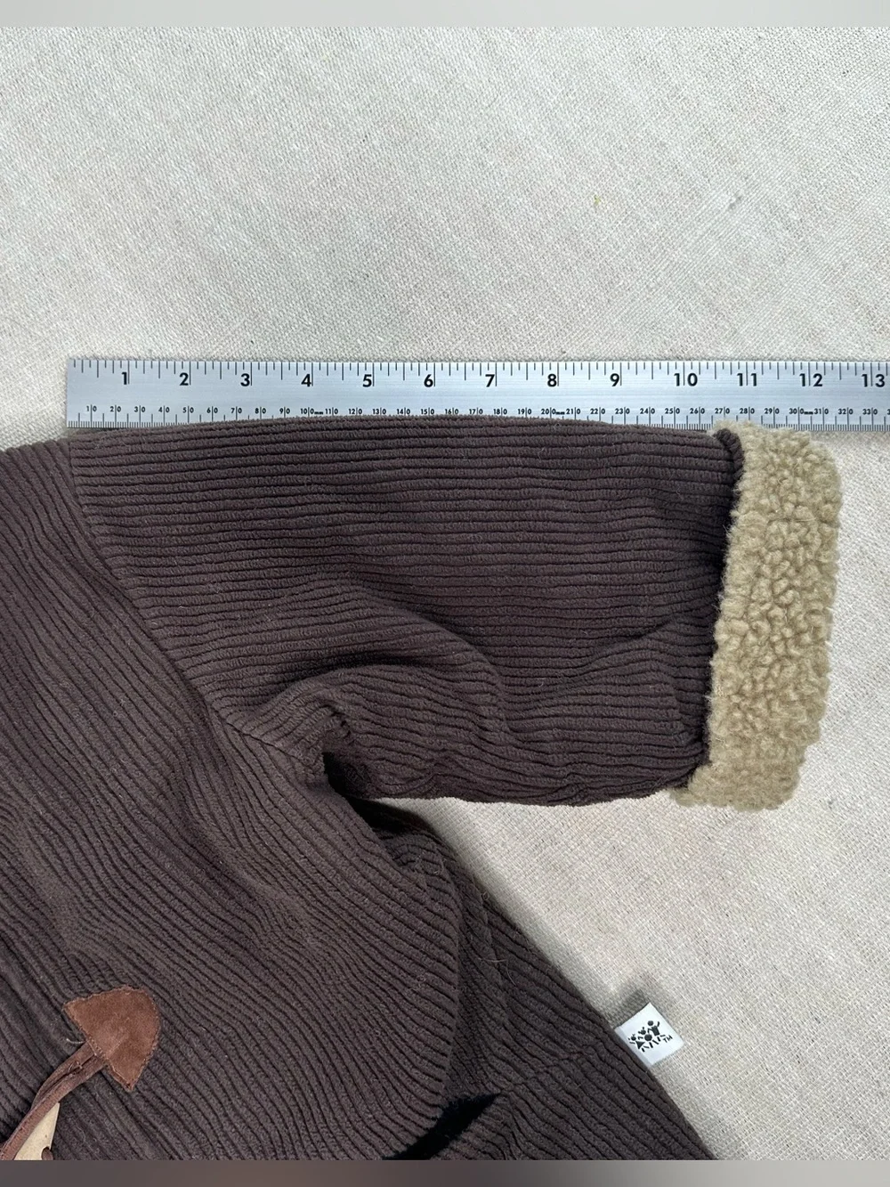 Corky & Company Vintage Kids Brown Corduroy Sherpa Lined Toggle Coat Jacket 4-5T